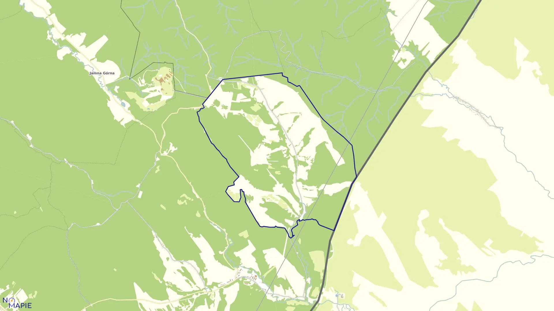 Mapa obrębu Arłamów w gminie Ustrzyki Dolne